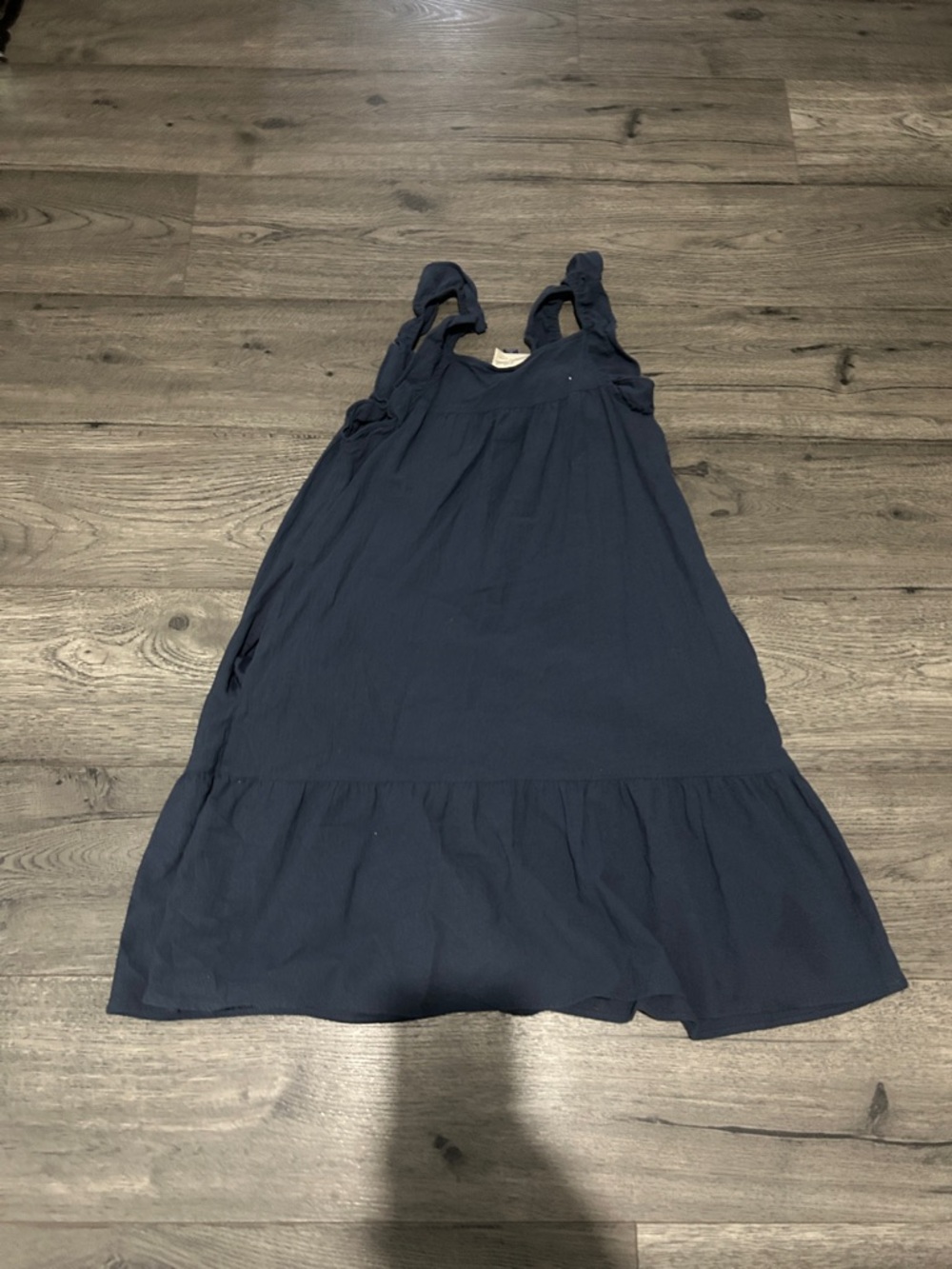 Universal Thread Navy Button-Down Ruffle Strap Dress - Picture 3 of 3